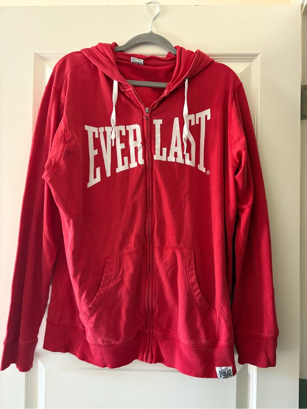 Everlast Red Zip-Up Hoodie Jacket with Logo